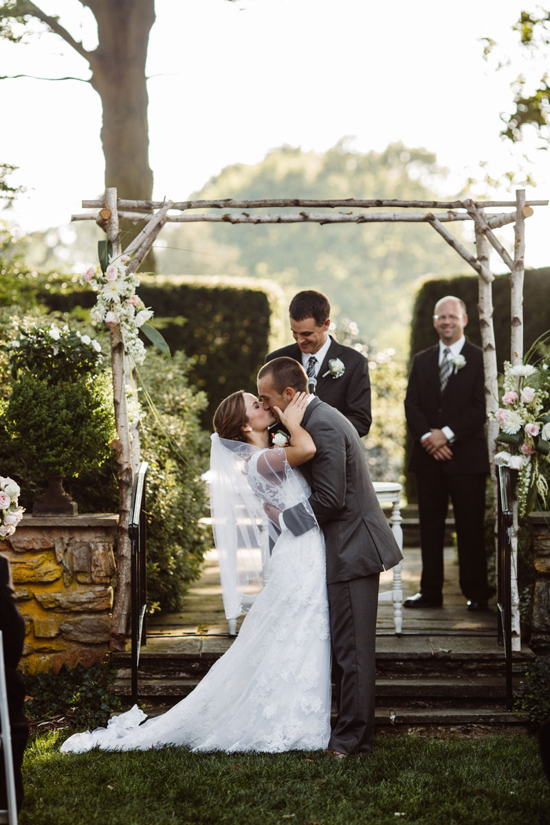 Kiss - Garden Wedding Ceremony - Drumore Estate