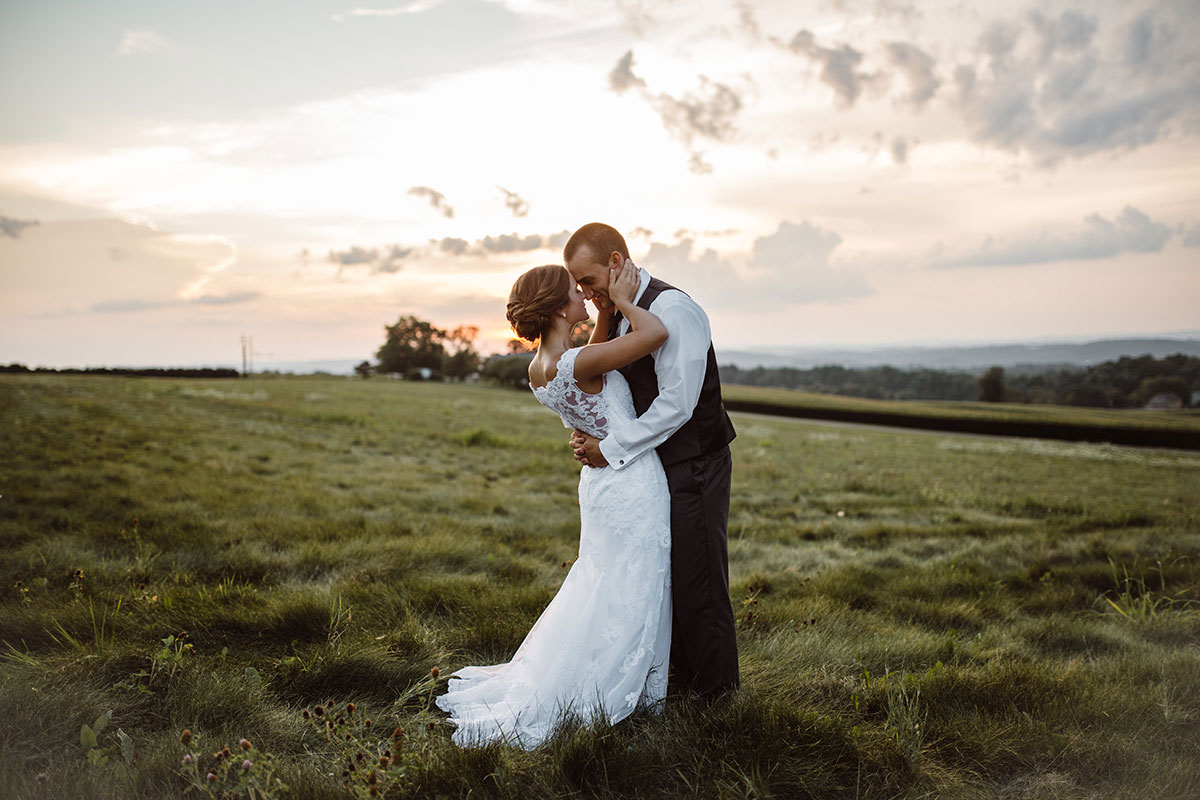 Bride & Groom at Sunset - Wedding Day Pictures - Drumore Estate Lancaster PA