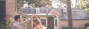 First Dance on the Flagstone Terrace at Drumore Estate wedding venue