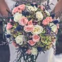 Pink and white rose Bridal Bouquet