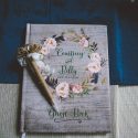 Personalized floral wedding guest book