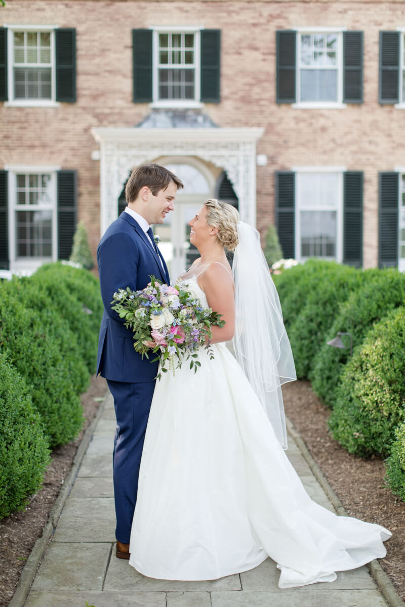 Bride and groom on their wedding day