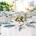 Wedding Guest Tables Decorated with Blue Accents