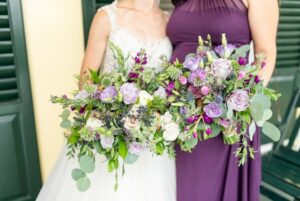 Bridesmaid Wearing Purple Dress