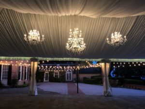 Wedding Reception Tent with Moody, Romantic Lighting