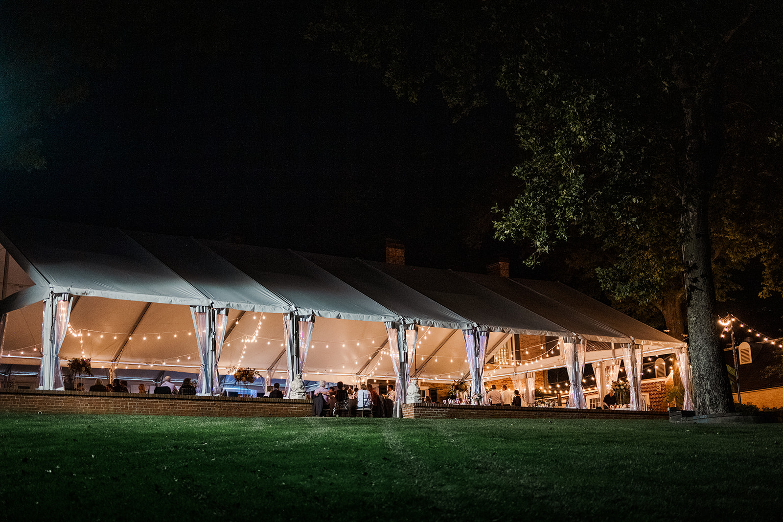 grand tent at night, Drumore Estate 