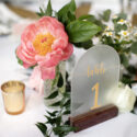 wedding table #1 with pink flower and candle