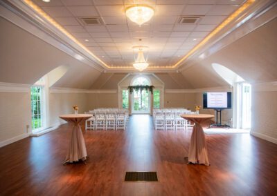 The ballroom with chairs ready for wedding Lancaster, PA Wedding Venue